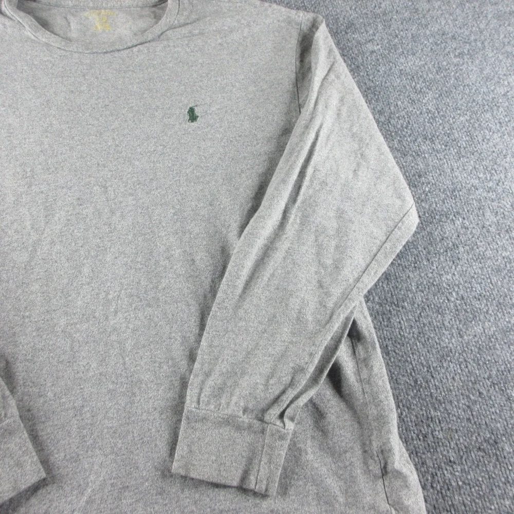 Polo Ralph Lauren Shirt Mens L Gray Long Sleeve Pony Logo Crewneck Tee Casual